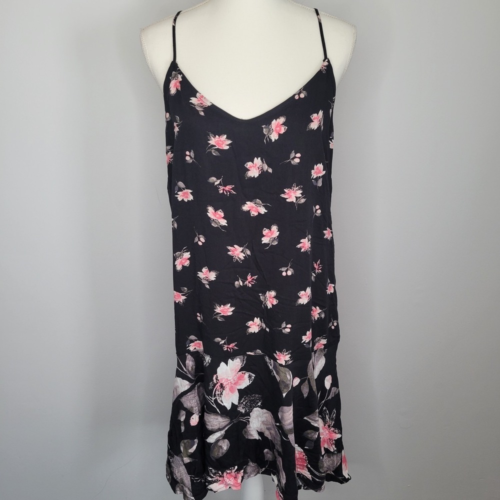 New York & Company Black Floral Dress Womens‎ Large Sundress Feminine Romantic